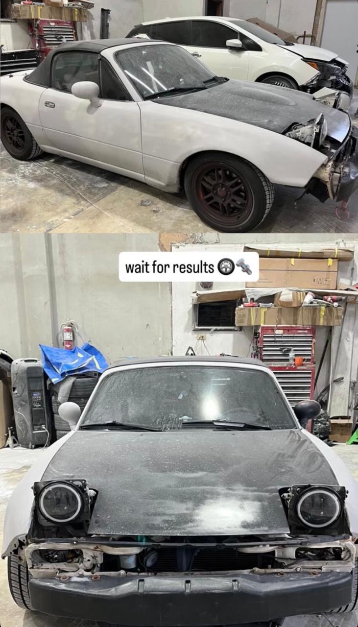 Before and after body work — Wait for the results.